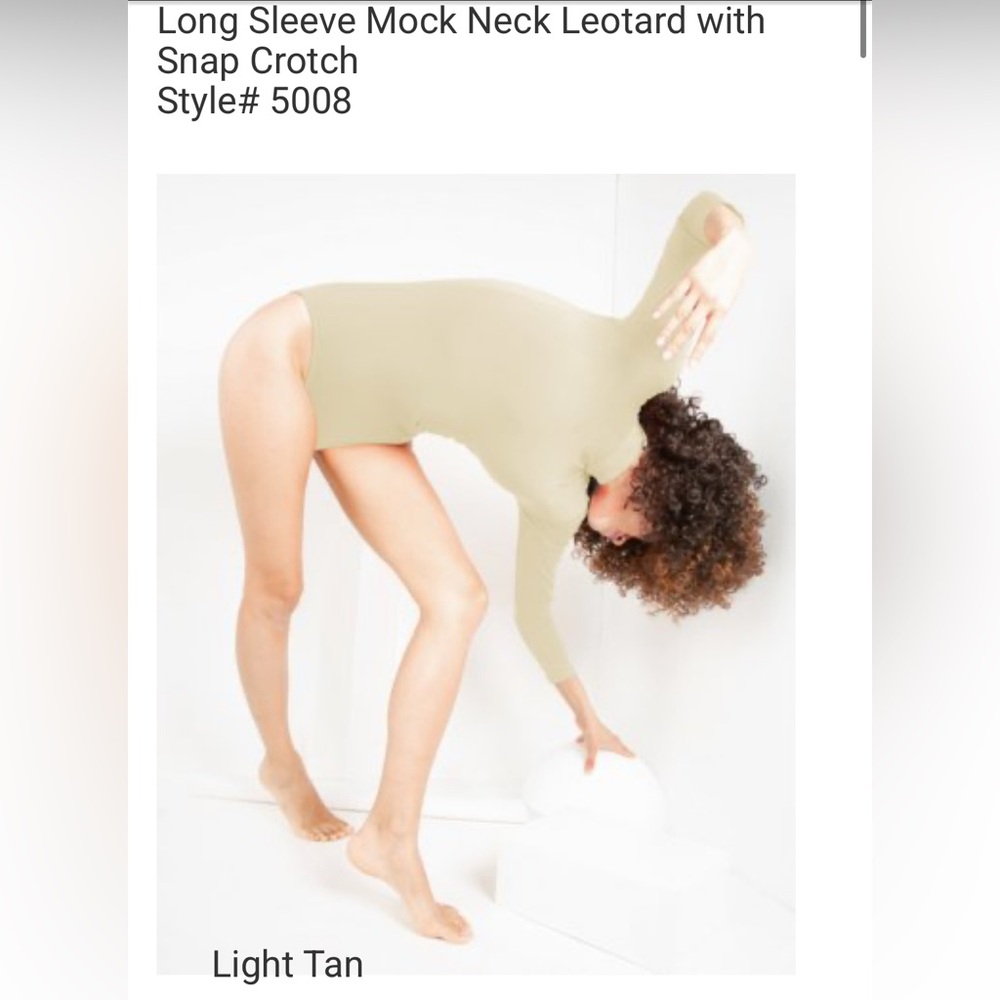Long Sleeve Mock Neck Leotard with Snap Crotch
